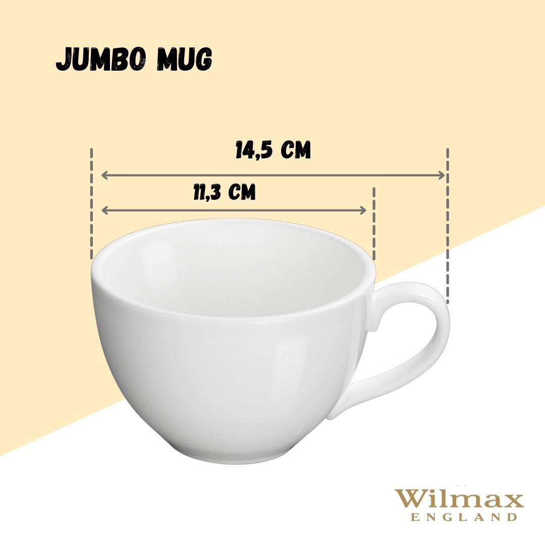 Wilmax Jumbo Becher 420 ml Weiß Porzellan Olivia WL-993038/A