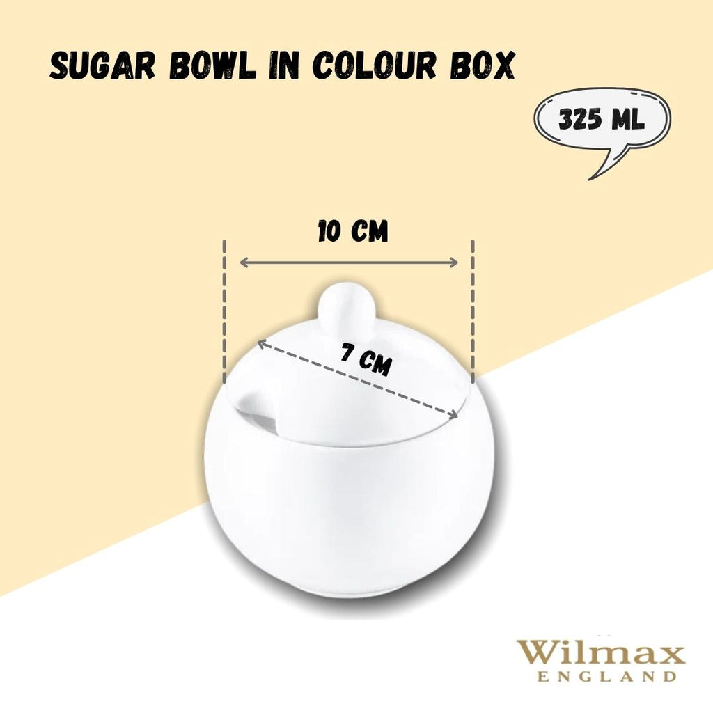 Wilmax Zuckerdose mit Deckel 300 ml Weiß aus Porzellan