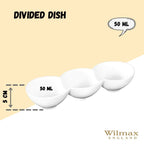 Wilmax Geteilter Teller 26 cm Weiß aus Porzellan