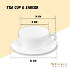 Wilmax Teetasse mit Untertasse 400 ml Weiß Porzellan WL-993191/AB