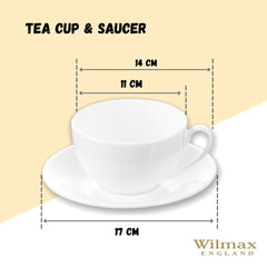 Wilmax Teetasse mit Untertasse – 400 ml – Hochwertiges Porzellan – WL-993191/AB