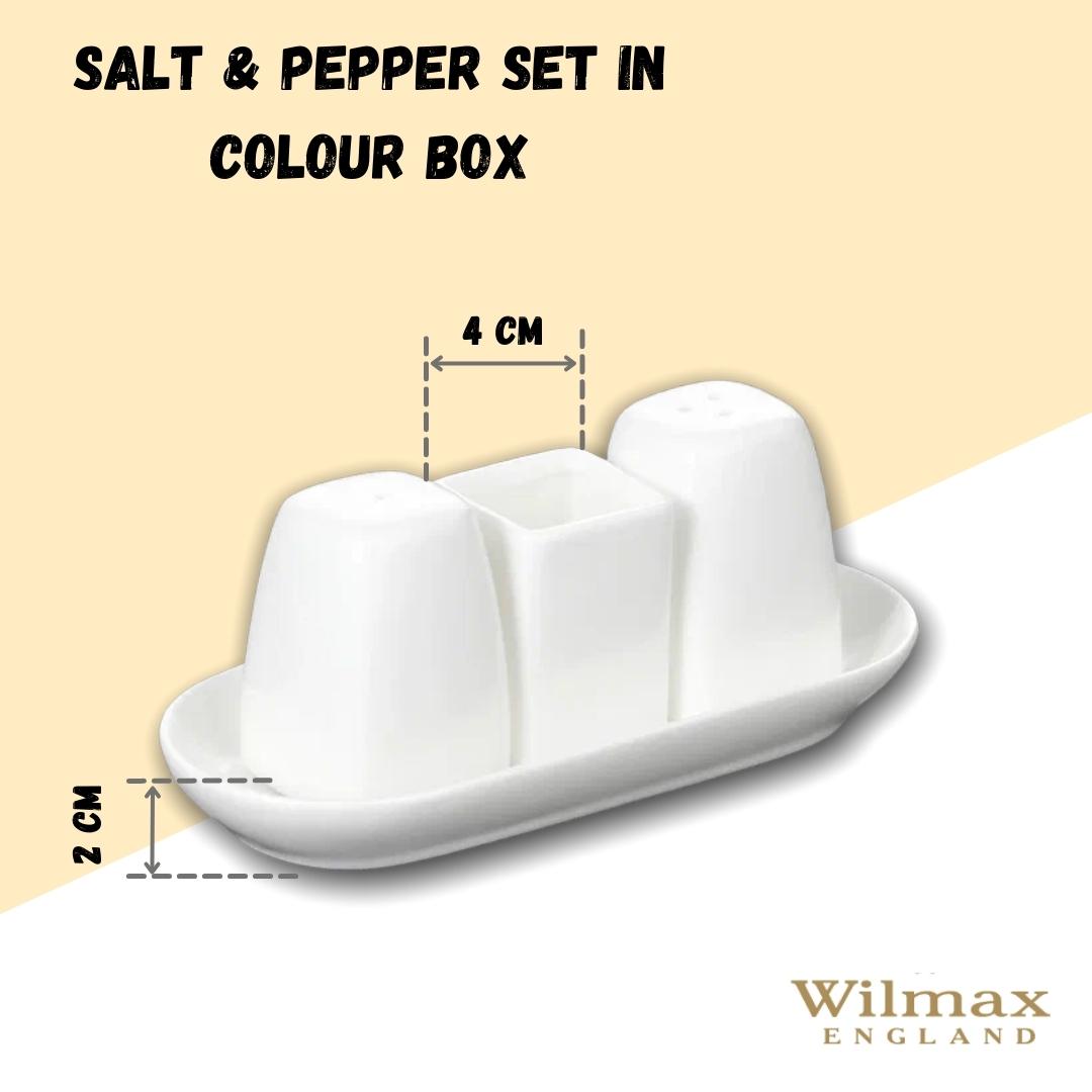 Wilmax Salz- & Pfeffer Set aus Porzellan mit Zahnstocherhalter WL-996005/SP