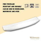 Wilmax Servierplatte 35 × 11 cm Weiß aus Porzellan
