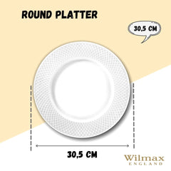 Wilmax England Runder Servierteller, 30,5 cm, Porzellan, WL-880118/1C