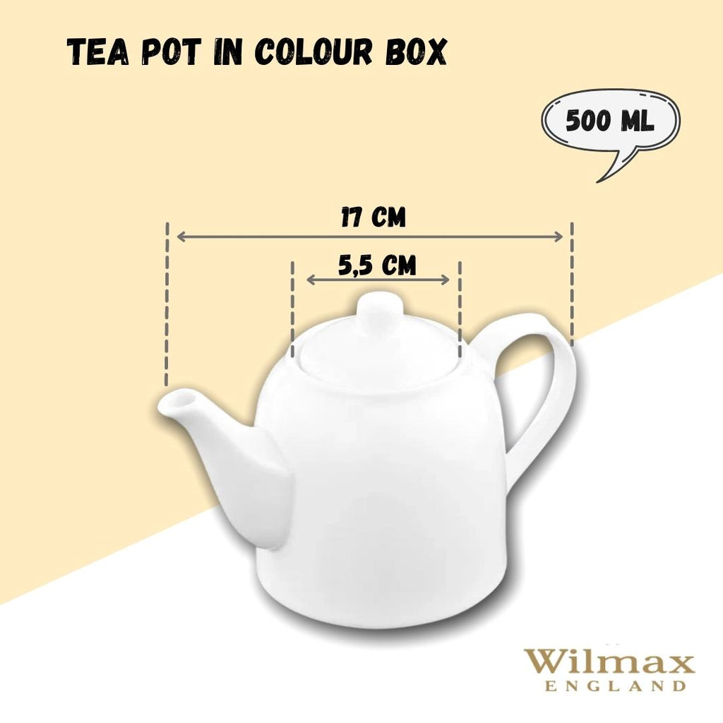 Wilmax Kaffee- und Teekanne mit integriertem Ausgusssieb 500 ml Weiß aus Porzellan