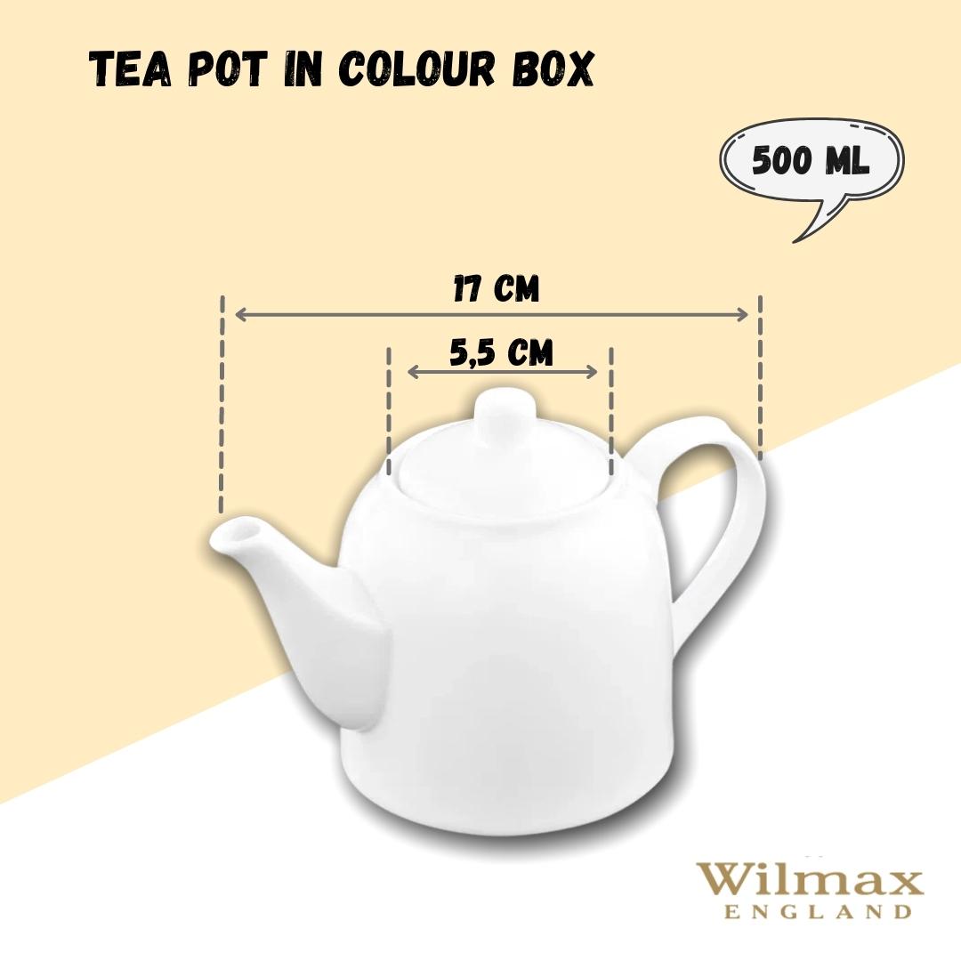 Wilmax Kaffee- und Teekanne mit integriertem Ausgusssieb 500 ml Weiß aus Porzellan