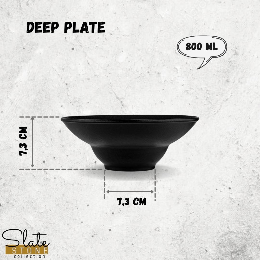 Wilmax Tiefer Teller SlateStone Schwarz 20 cm 800 ml Porzellan WL-661112/A