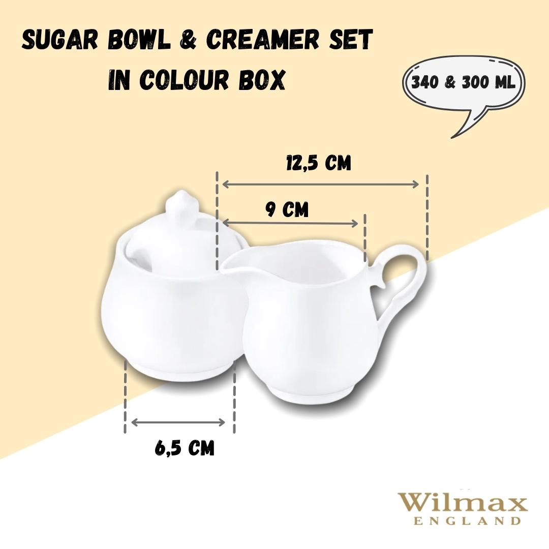 Wilmax Zuckerdose und Milchkännchen Set Weiß Porzellan WL-995024/2C