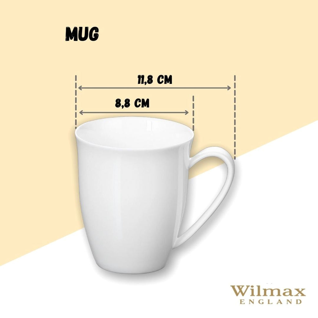Wilmax Tassen 380 ml Weiß Porzellan 4er Set WL-993014/A4