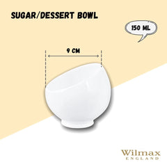 Wilmax Sugar/Dessert Bowl White 8.5 x 9 cm – Elegant Design – WL-995000/A