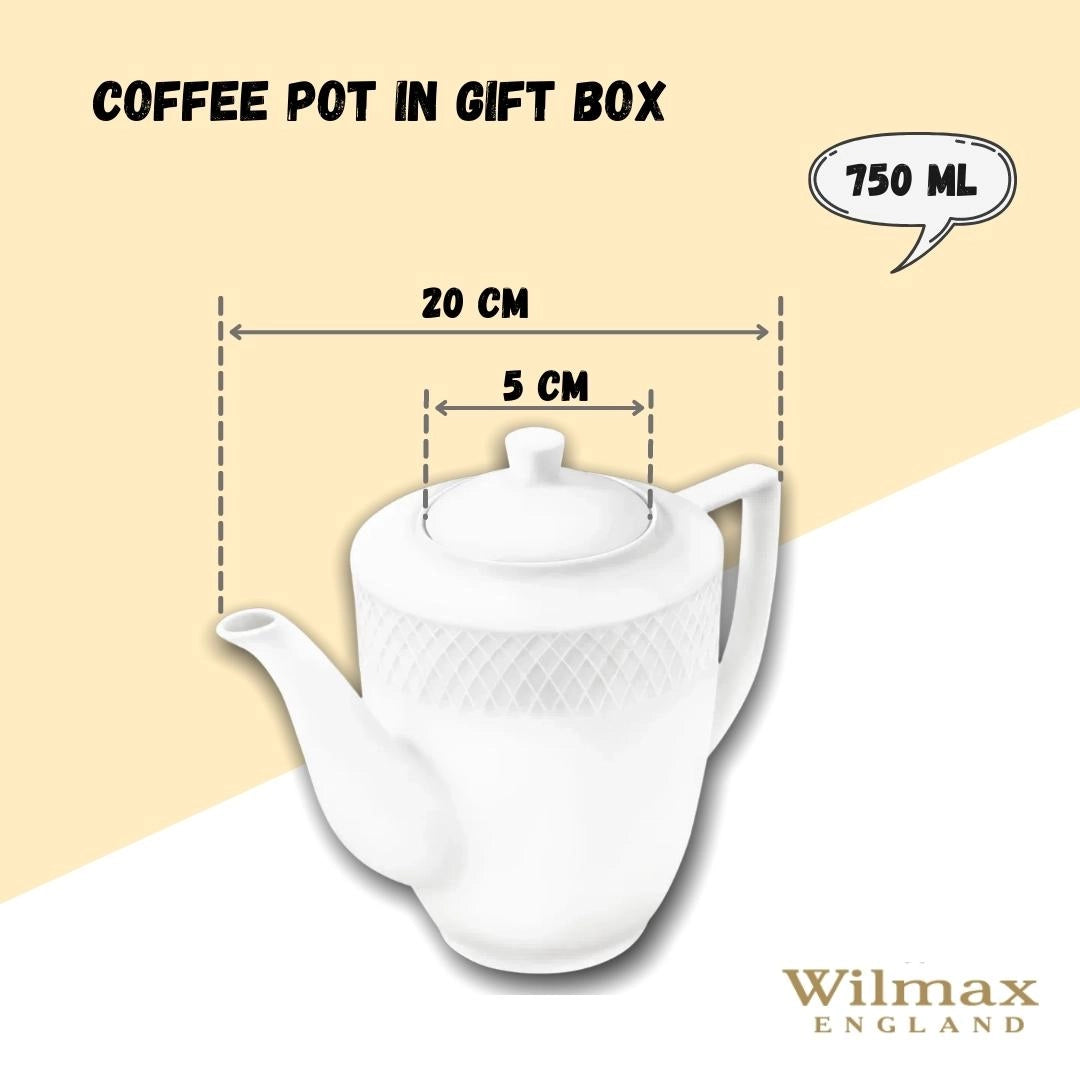 Wilmax Porselen Kahve Potu 750 ml Beyaz WL-880111/1C