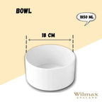 Wilmax Schale 18 cm 1850 ml Weiß aus Porzellan