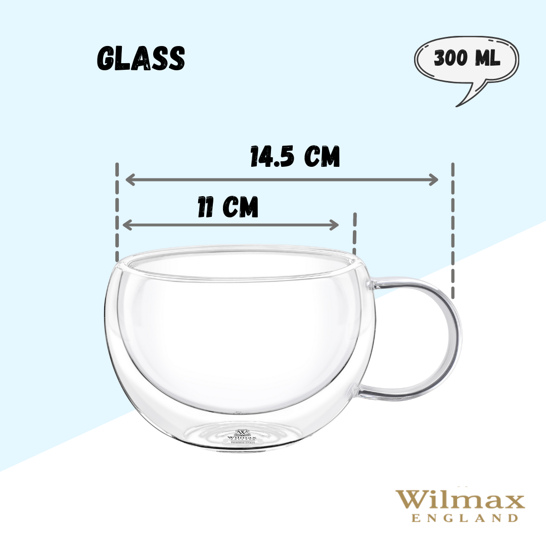 Wilmax Doppelwandiger Becher 300 ml Transparent WL-888769/A