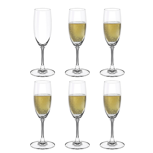 Wilmax Champagnerflöte 230 ml Kristallglas Transparent 6er Set WL-888027/6A