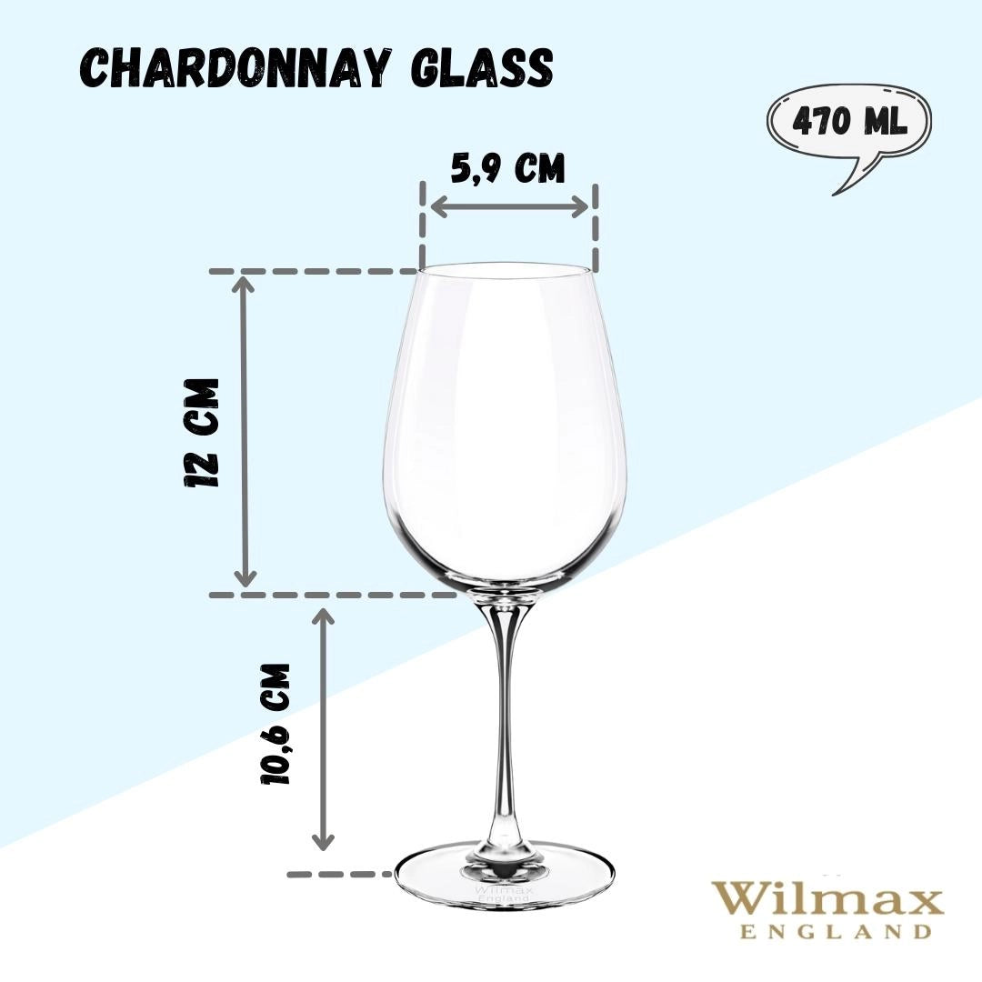 Wilmax Weinglas 470 ml Kristallglas Transparent 2er Set WL-888033/2C