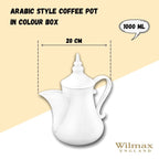 Wilmax Arabische Kaffeekanne 1000 ml Weiß Porzellan WL-994040/A