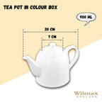Wilmax Teekanne 900 ml Weiß Porzellan WL-994007/A
