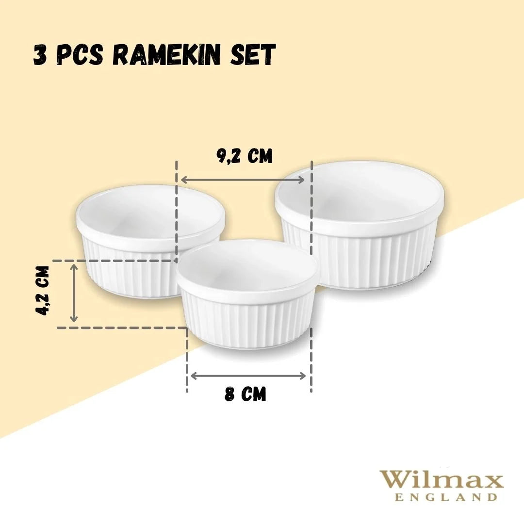 Wilmax Ramekin 3-teilig Weiß aus Porzellan