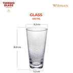 Wilmax Hammered Tumbler 450 ml Borosilikatglas Transparent WL-888630/A