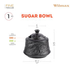 Wilmax Zuckerdose 280 ml Schwarz aus Porzellan