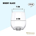 Wilmax Whiskyglas 370 ml Kristallglas Transparent 6er Set WL-888021/6A