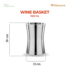 Wilmax Weinkühler 1300 ml Silber aus Edelstahl