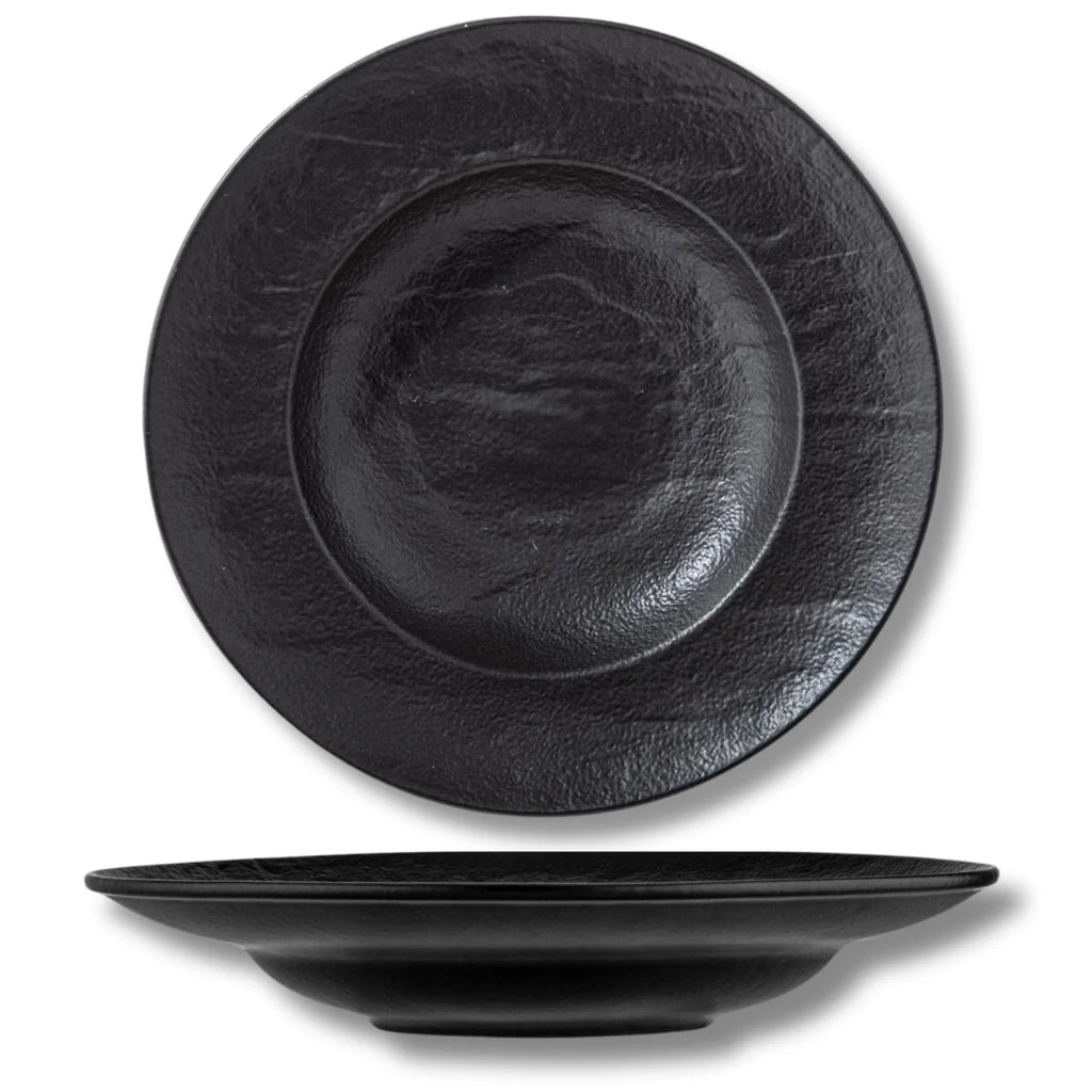 Wilmax Tiefer Teller 25,5 cm 350 ml Schwarz aus Porzellan