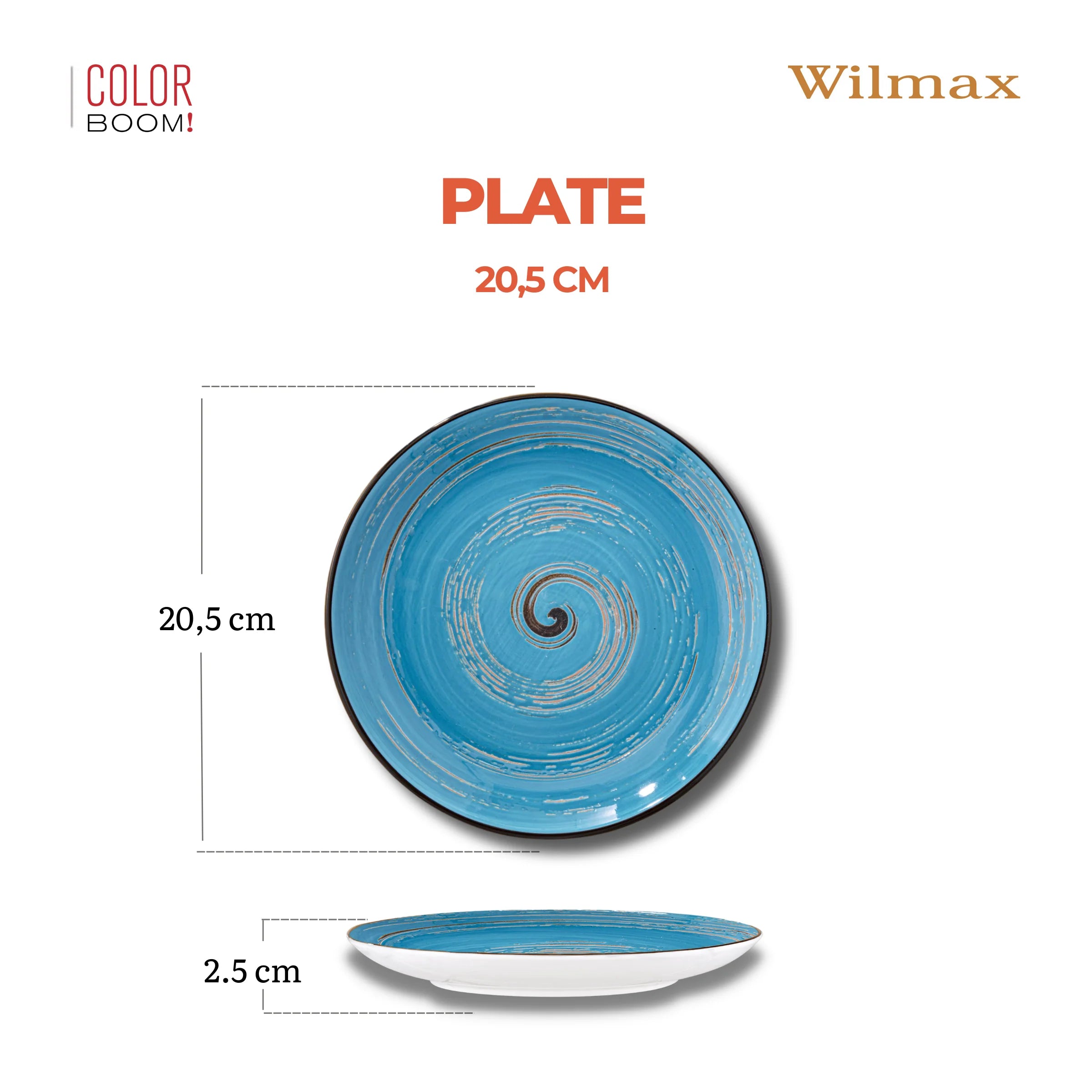 Wilmax Teller 20 cm Blau aus Porzellan