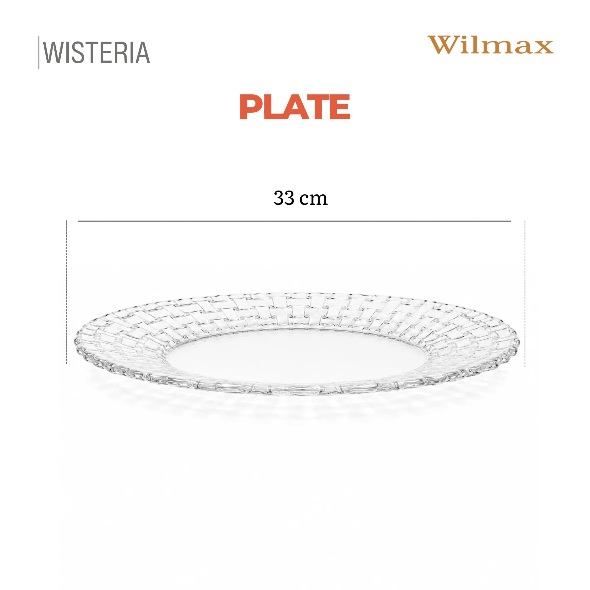 Wilmax Platzteller Ø 33 cm Transparent aus Glas