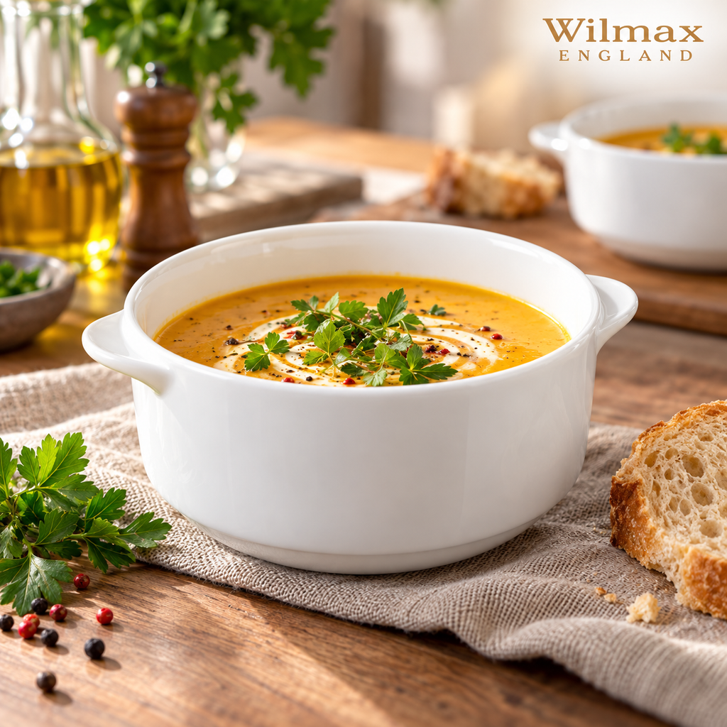 Wilmax Suppentasse 330 ml 11 cm Weiß aus Porzellan