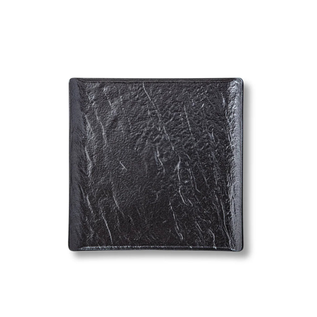 Wilmax Quadratische Servierplatte 17 × 17 cm Schwarz aus Porzellan