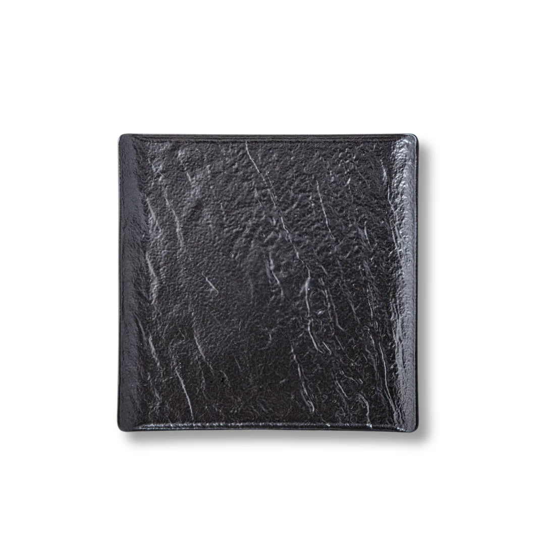 Wilmax Quadratische Servierplatte 17 × 17 cm Schwarz aus Porzellan