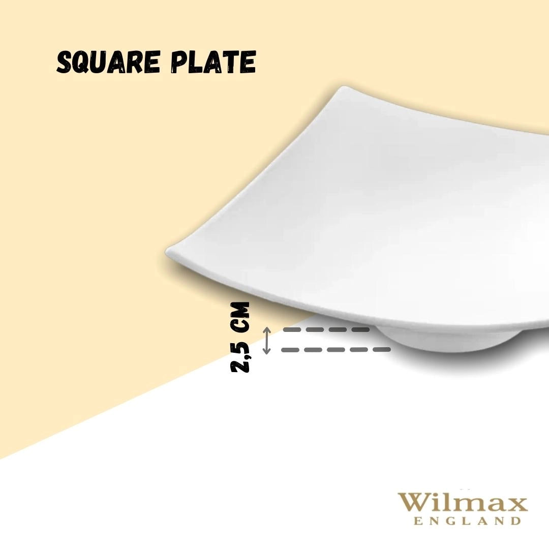 Wilmax England Quadratischer Teller, 26 cm, Porzellan, WL-991376/A