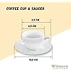 Wilmax | Tassen mit Untertassen | 6er-Set | 90 ml | Kaffeetassen aus Porzellan | Weiß | Geschirrset für 6 Personen | Tassenset für Kaffee, Tee, Desserts | Kaffeeservice & Teeservice