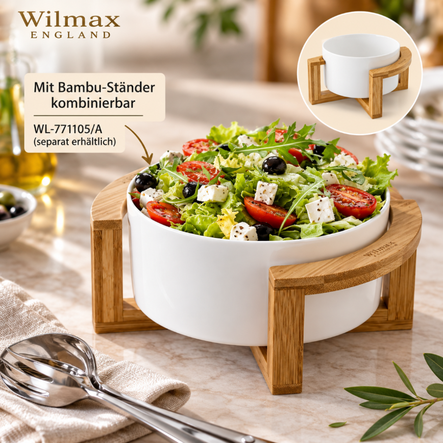 Wilmax Schale 18 cm 1850 ml Weiß aus Porzellan