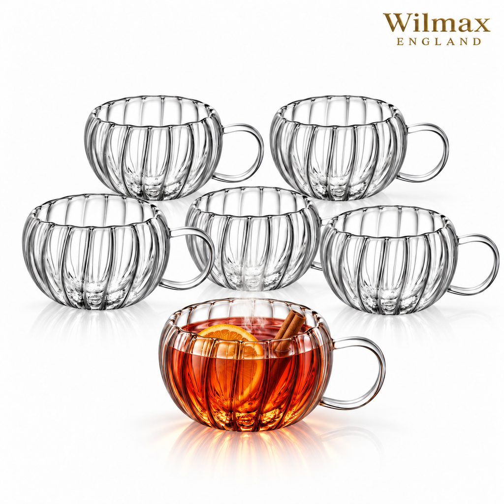 Wilmax Doppelwandiger Thermobecher 300 ml 6er-Set Transparent