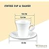 Wilmax WL-993005/2C Porzellan Kaffeetassen- und Untertassen-Set, Weiss, 160mL Kapazität, 2 Stück