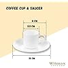 Wilmax WL-993007/2C Porzellan Kaffeetassen- und Untertassen-Set, Weiss, 90mL Kapazität, 2 Stück