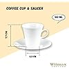 Wilmax WL-993005/2C Porzellan Kaffeetassen- und Untertassen-Set, Weiss, 160mL Kapazität, 2 Stück