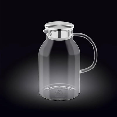 Wilmax Krug 2100 ml Thermoglas mit Edelstahl Deckel Transparent WL-888214/A