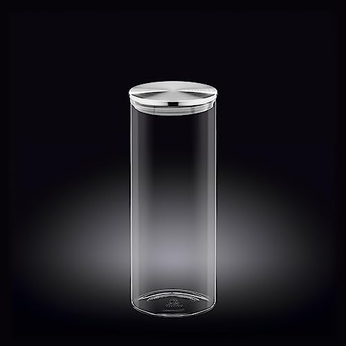 Wilmax WL-888518/A Borosilikatglas Vorratsdose mit Edelstahldeckel, 1600mL Kapazität