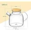 Wilmax - Glas Teekanne mit Bambus-Deckel 1200ml + 2 Teegläser 400ml - Teezubereiter für losen Tee - Glaskanne - Kanne aus hitzebeständigem Glas - Teapot - Glaskanne