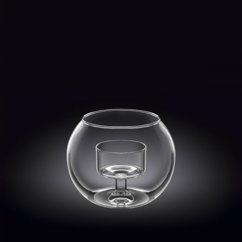 Wilmax Teelichthalter für 1 Teelicht 10 × 8 cm Transparent aus Glas