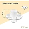 Wilmax WL-993007/2C Porzellan Kaffeetassen- und Untertassen-Set, Weiss, 90mL Kapazität, 2 Stück