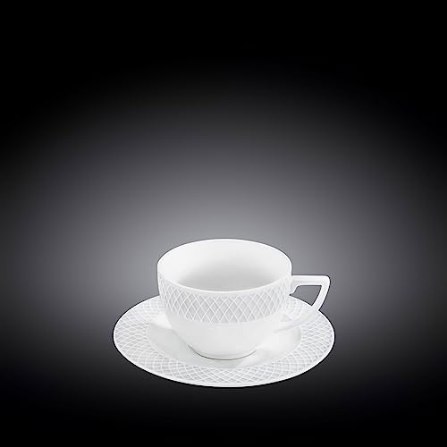 Wilmax WL-880106/AB Porzellan Cappuccino-Tasse und Untertassen-Set, Weiss, 170mL Kapazität