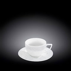 Wilmax WL-880106/AB Porzellan Cappuccino-Tasse und Untertassen-Set, Weiss, 170mL Kapazität