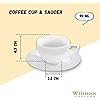 Wilmax | Tassen mit Untertassen | 6er-Set | 90 ml | Kaffeetassen aus Porzellan | Weiß | Geschirrset für 6 Personen | Tassenset für Kaffee, Tee, Desserts | Kaffeeservice & Teeservice