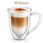 Wilmax Doppelwandiger Becher 300 ml Transparent aus Glas