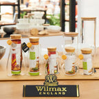 Wilmax Ölflasche 1000 ml mit Filter Transparent aus Glas