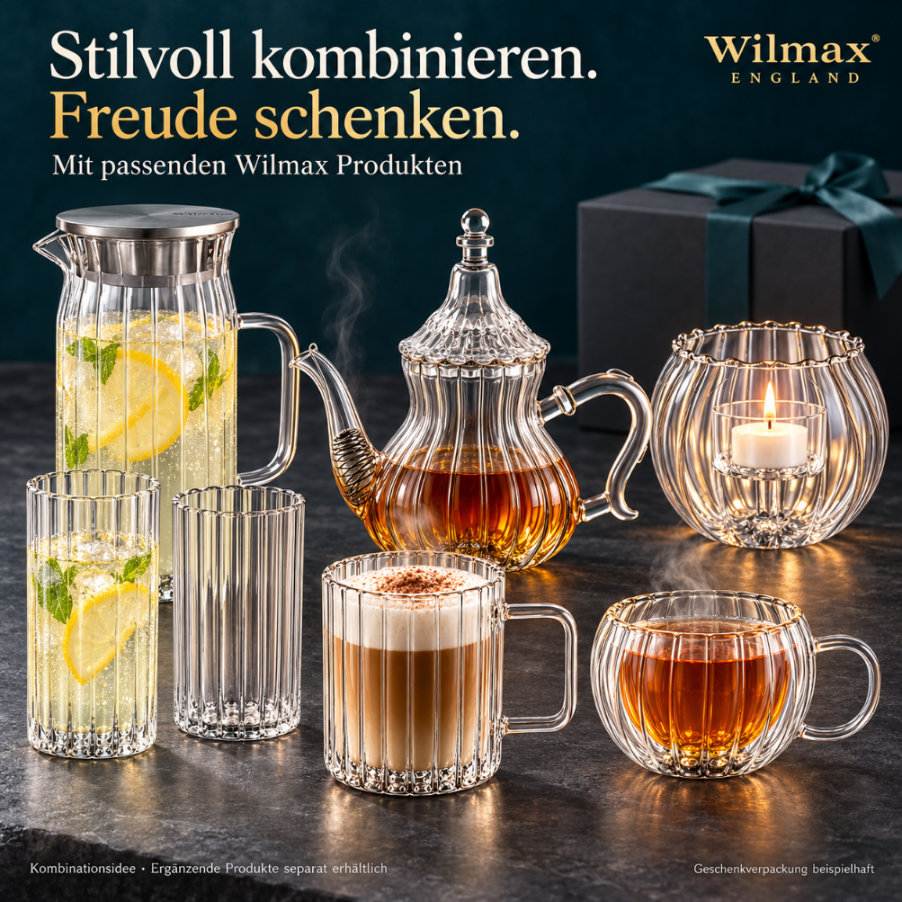Wilmax Glas 350 ml 6er-Set Transparent aus Borosilikatglas